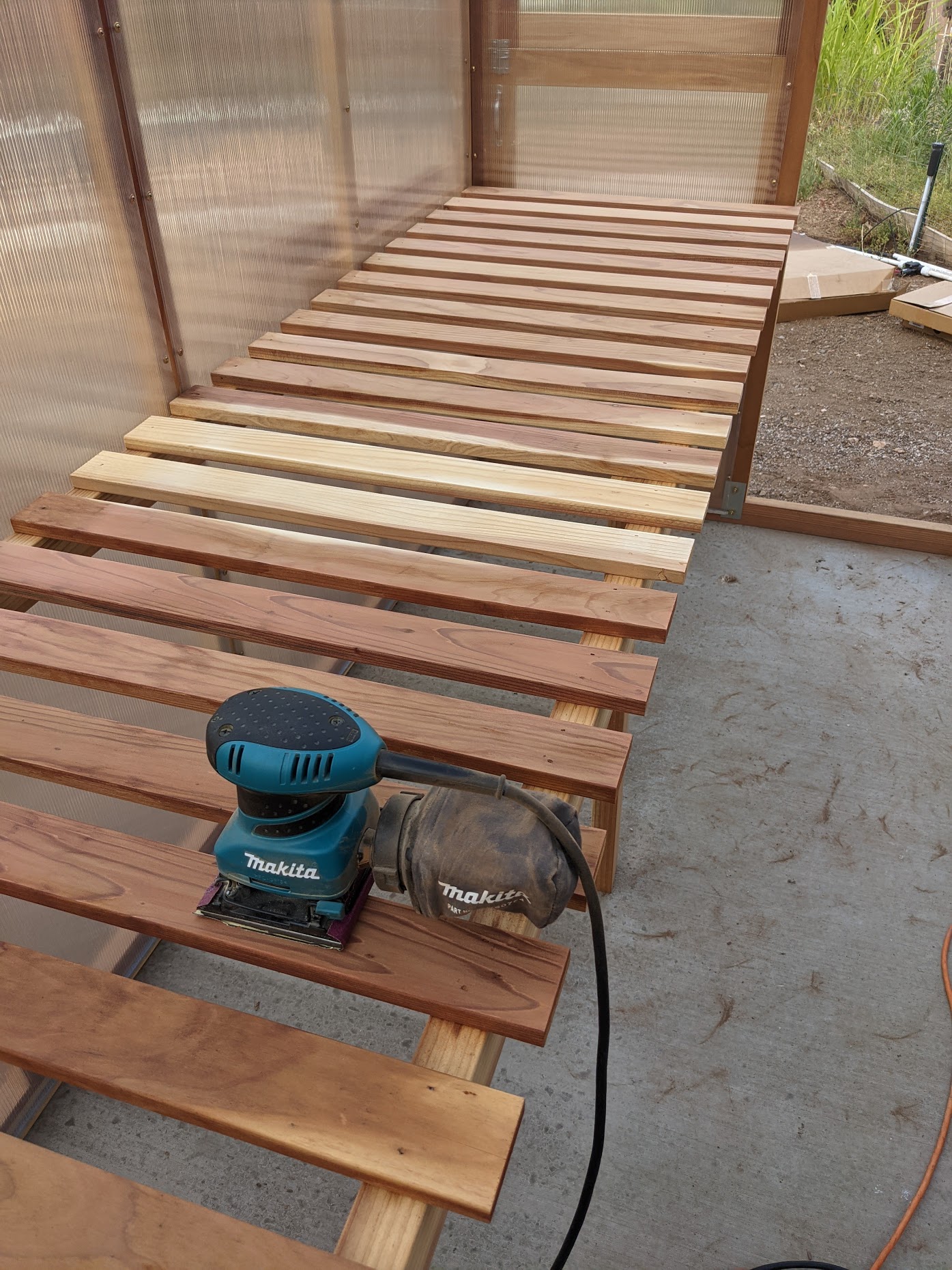 sanding benches